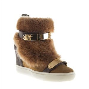 Giuseppe Zanotti Fur high top sneakers like new 6.5